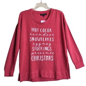 State Of Mine Sweatshirt Red Christmas Spell-out Graphic Size Small